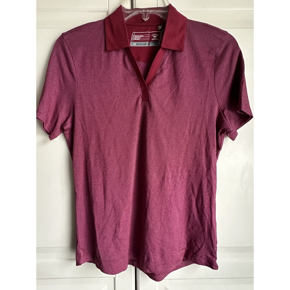 Cutter and Buck‎ Dry Tec Polo Womens Small Burgandy Red New
